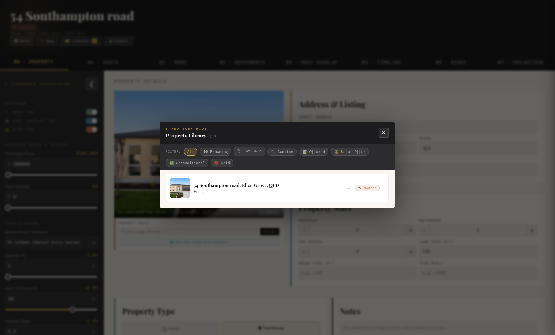EquitySight desktop — property library